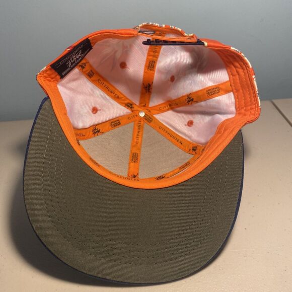 Men’s Adjustable SnapBack City Hunter USA New York Orange Floral Pattern - Picture 5 of 7